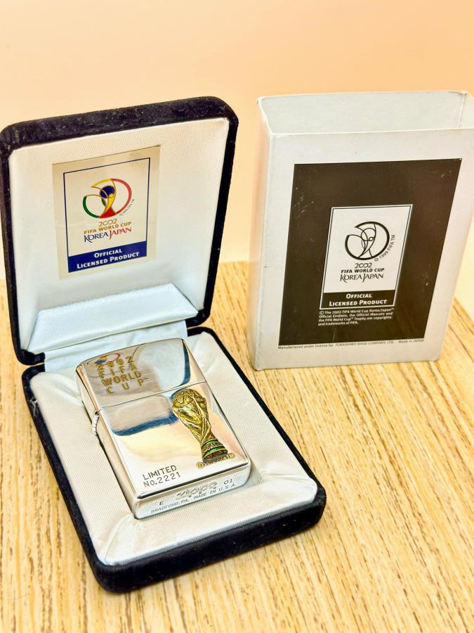 2002 FIFA World Cup 記念ジッポ ライターセット 金メッキ ジッポー 2002 FIFA World Cup 公式ライセンス商品 R-091 ジッポー